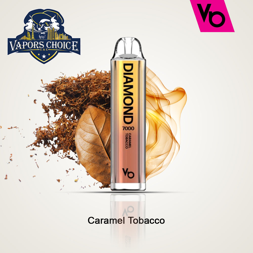 Diamond (20mg) 7000 PUFFS - DISPPOSABLE VAPE by Vapes Bars Caramel Tobacco UAE Ras Al-Khaimah